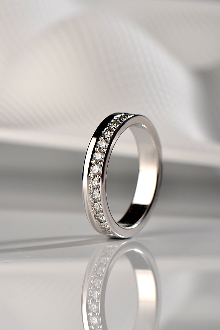 4mm wide diamond set wedding ring