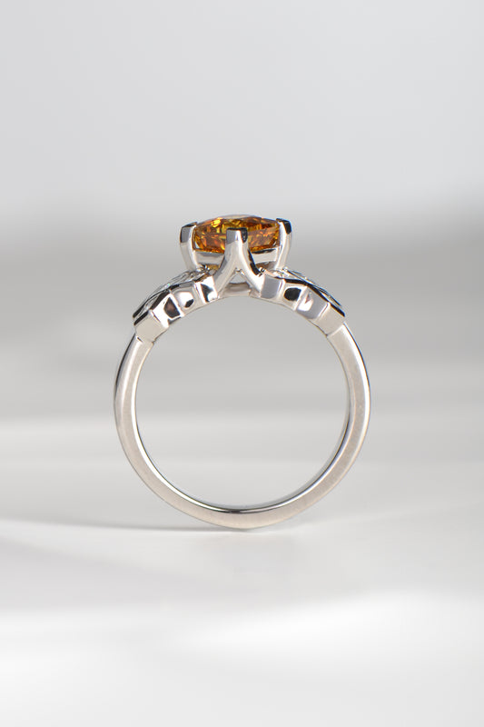 Exclusive tartan sapphire and diamond ring design by Christine Sadler, contemporary Scottish jewellery inspired by tartan. Buy her jewellery online or request your own customised, bespoke Tartan diamond ring