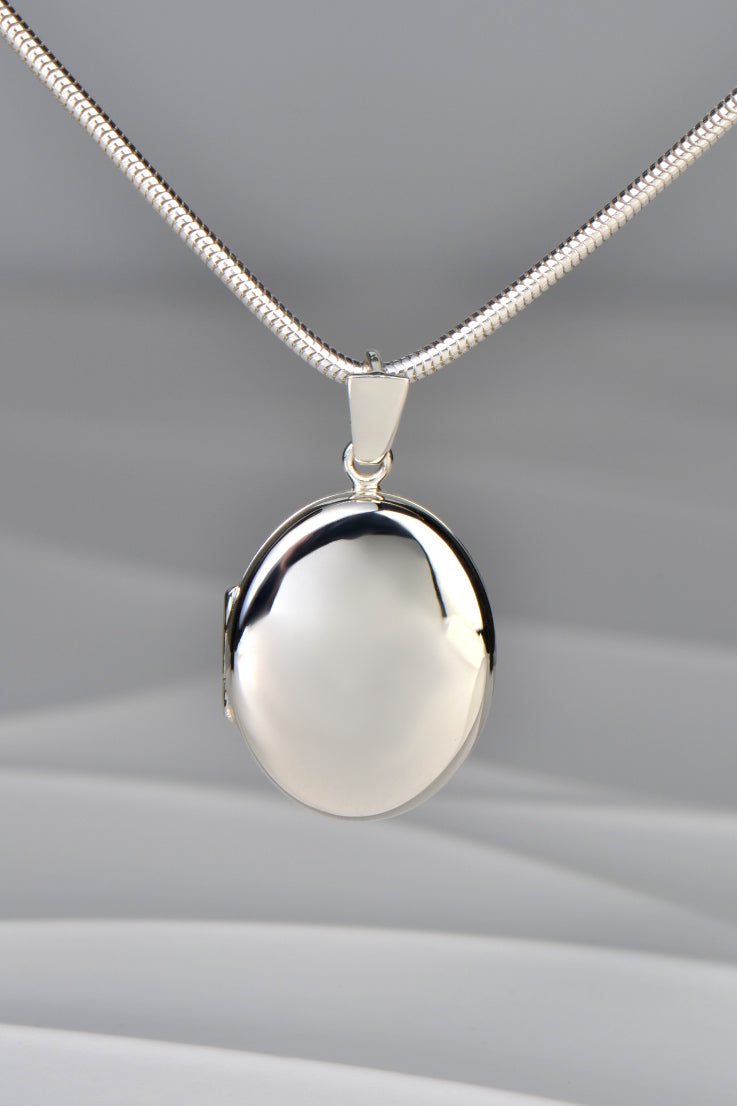 Oval silver locket