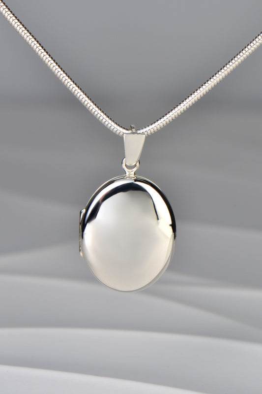 Oval silver locket