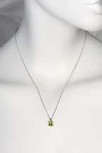 Radiant cut white gold peridot necklace - Necklaces Christine Sadler