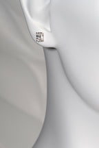 Radiant cut moissanite white gold earrings - Christine Sadler
