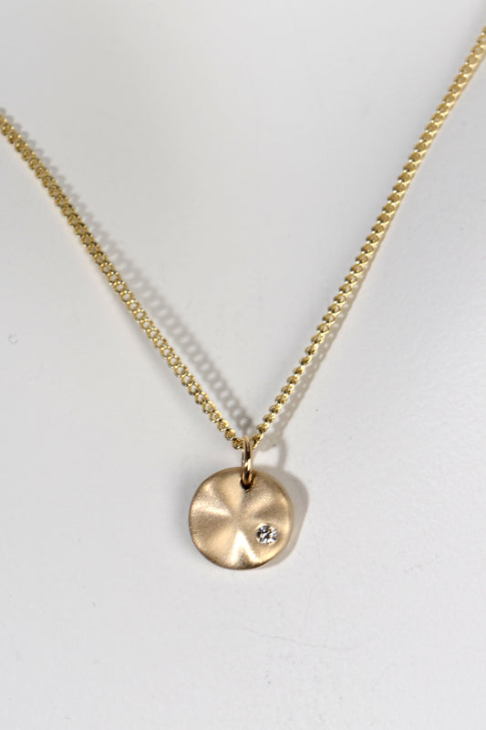 Ripple petite gold diamond necklace