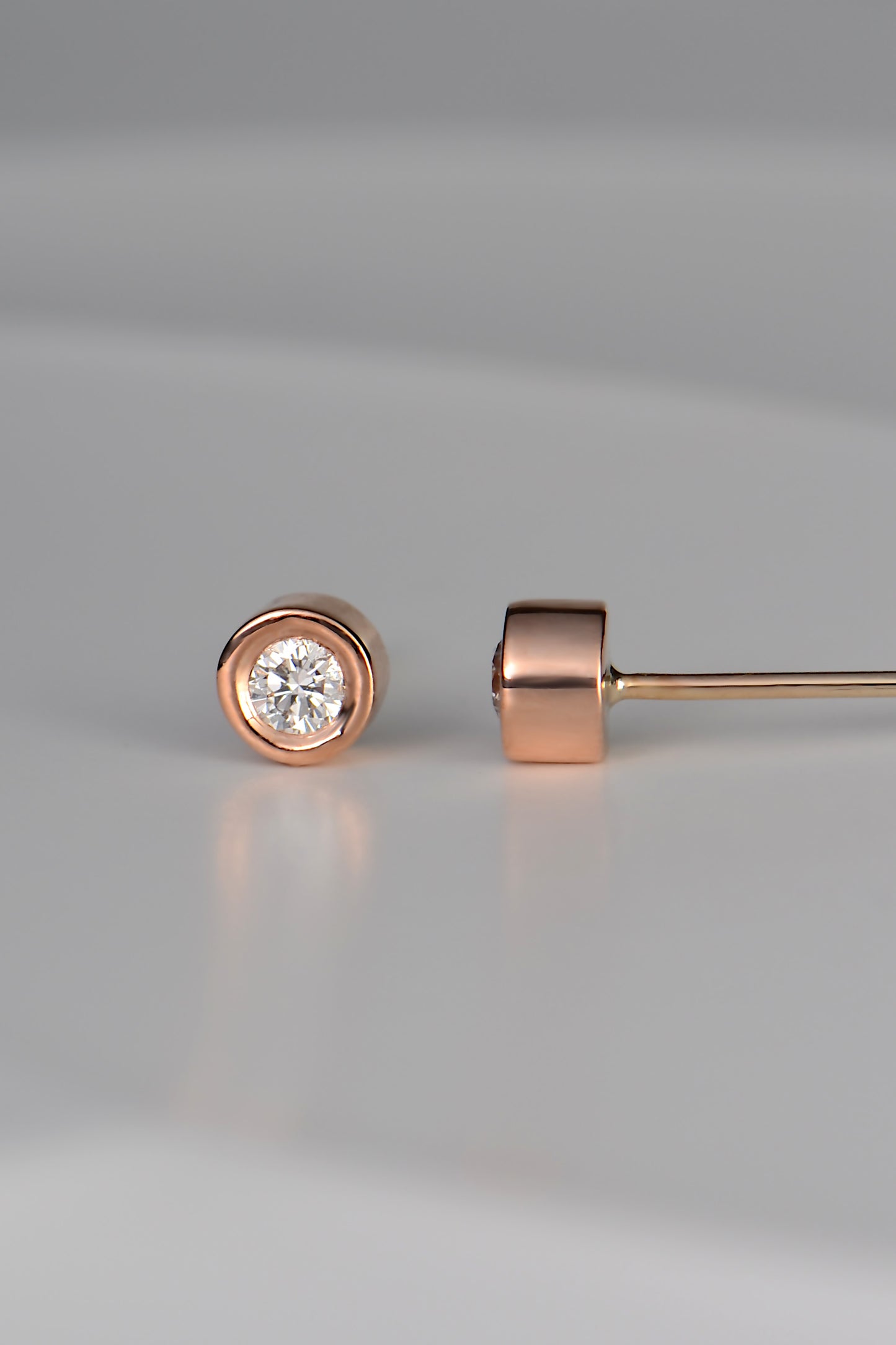 Cairn rose gold diamond stud earrings
