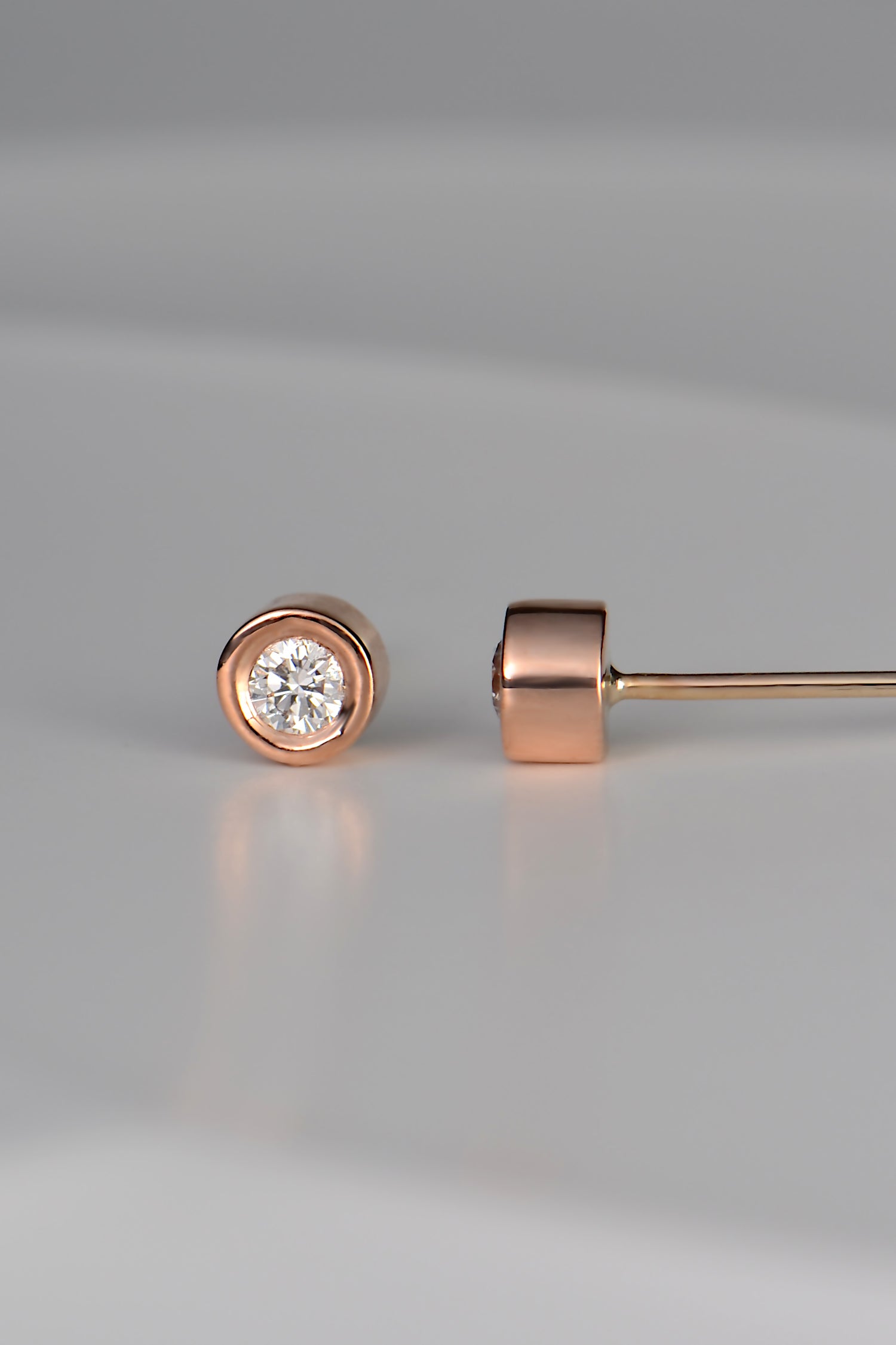 Cairn rose gold diamond stud earrings - Diamond earrings Christine Sadler Unforgettable Jewellery