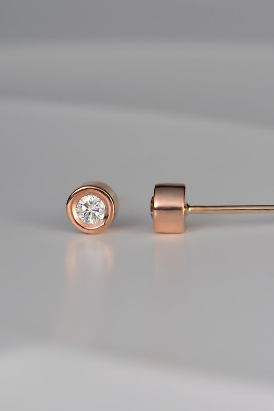 Cairn rose gold diamond stud earrings