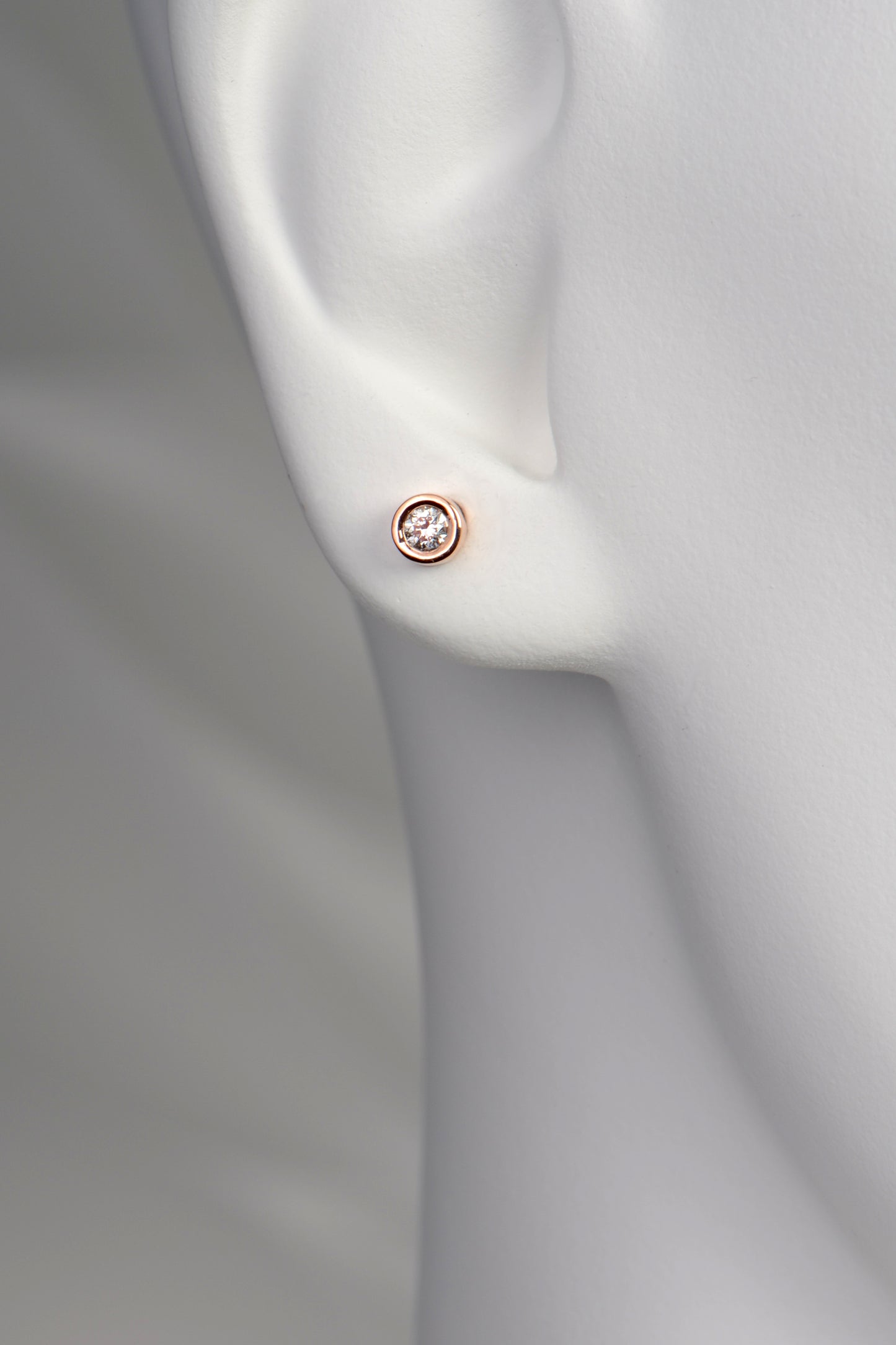 Cairn rose gold diamond stud earrings