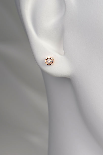 Cairn rose gold diamond stud earrings