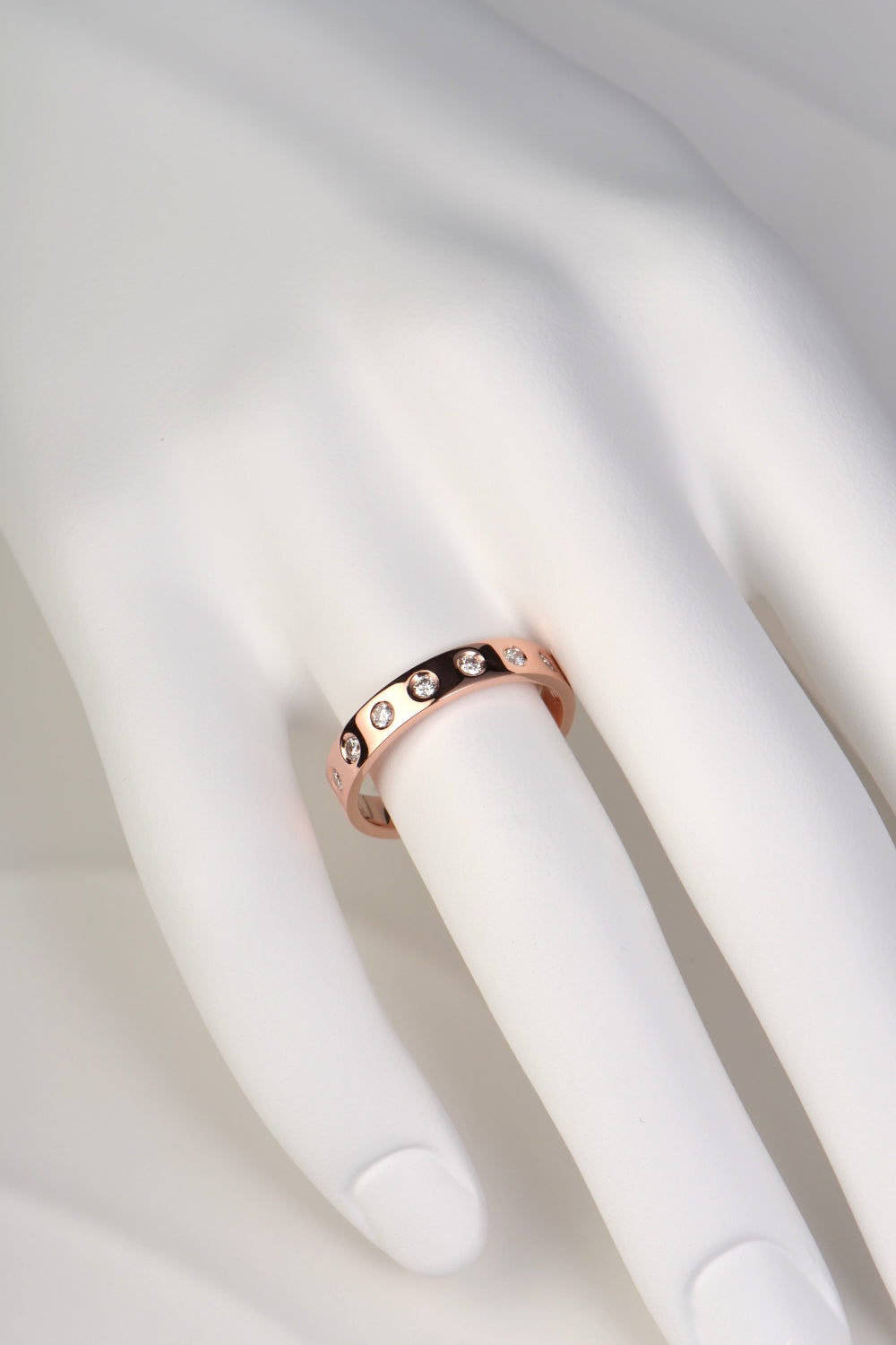elegant rose gold and diamond contemporary wedding ring