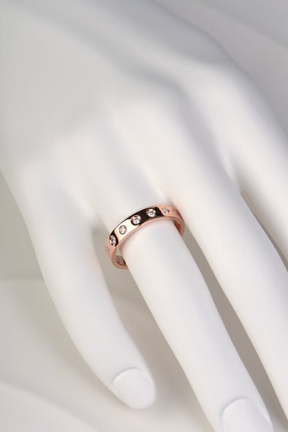 elegant rose gold and diamond contemporary wedding ring