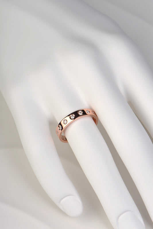 elegant rose gold and diamond contemporary wedding ring