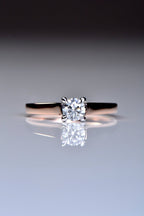 modern moissanite rose gold engagement ring - Christine Sadler