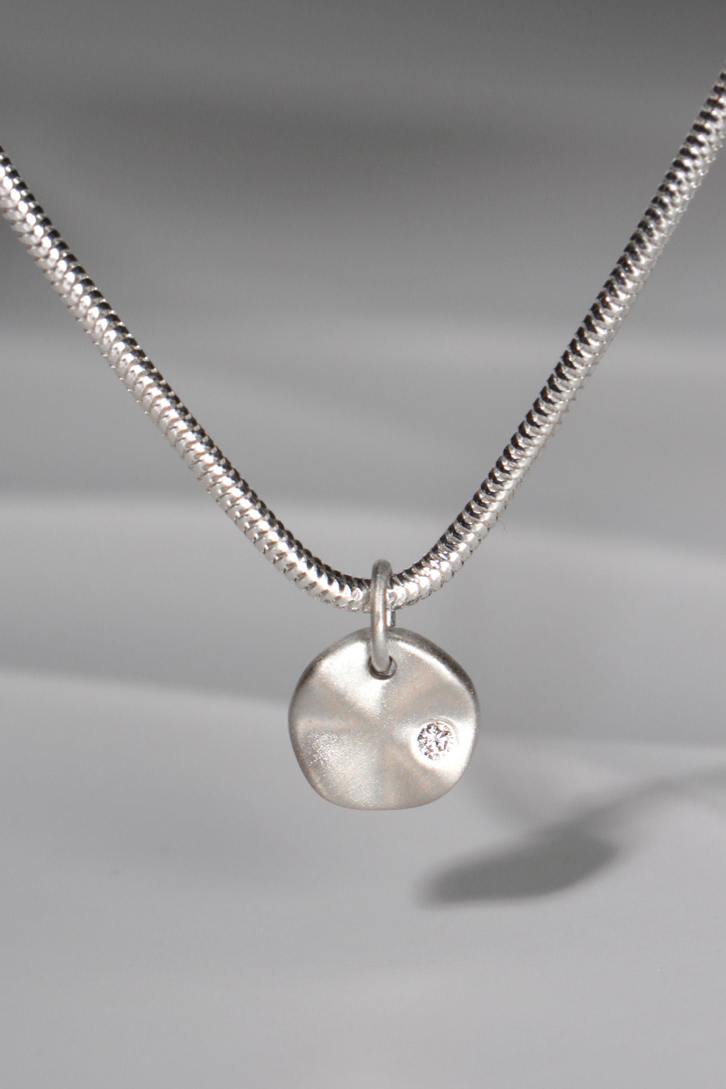 Ripple petite silver diamond necklace
