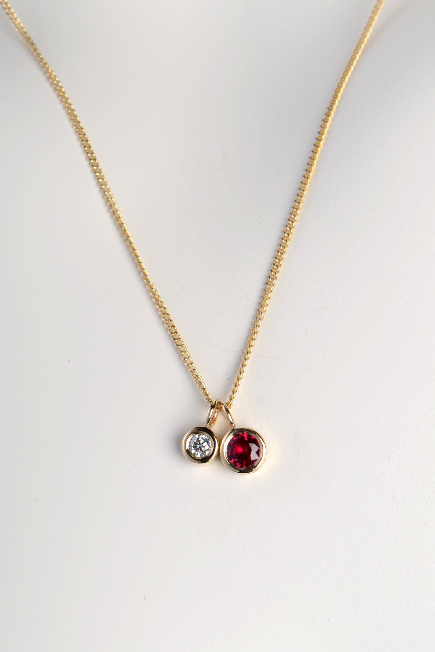 Ruby and diamond gold Cairn necklace - Necklaces Christine Sadler