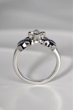 The diamond in the tartan ring is set higher than the sapphires so it looks like a rock rising out of a sapphire sea.This Scottish diamond ring design is available exclusively from Christine Sadler.