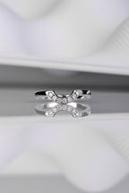 Shaped wedding ring with diamonds in 18ct white gold to fit halo ring - Wedding Ring Christine Sadler