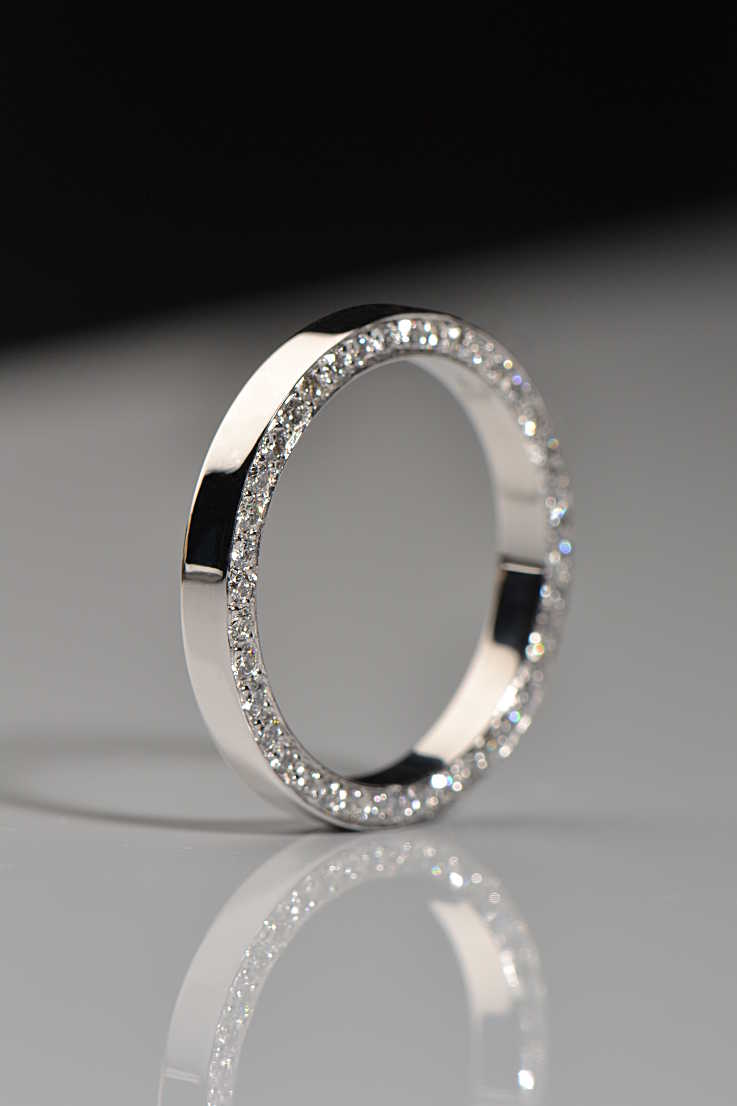 Contemporary diamond set wedding ring - Unforgettable Jewellery