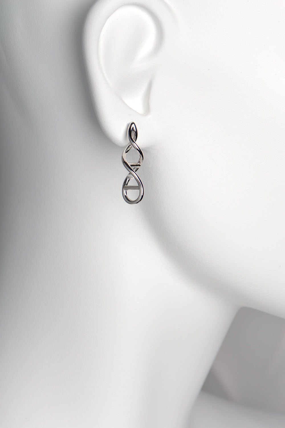 Designer Genes helix handmade silver drop earrings -  Christine Sadler