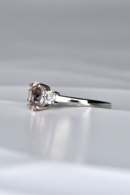 Oval morganite and diamond ring - Engagement Ring Christine Sadler
