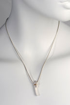 two tone handmade designer silver and gold pendant on 45cm long silver chain