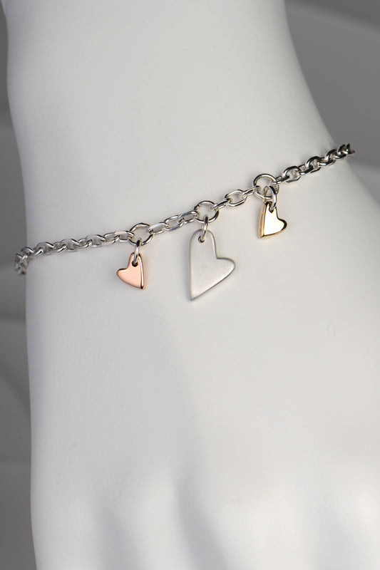 From the Heart three heart bracelet