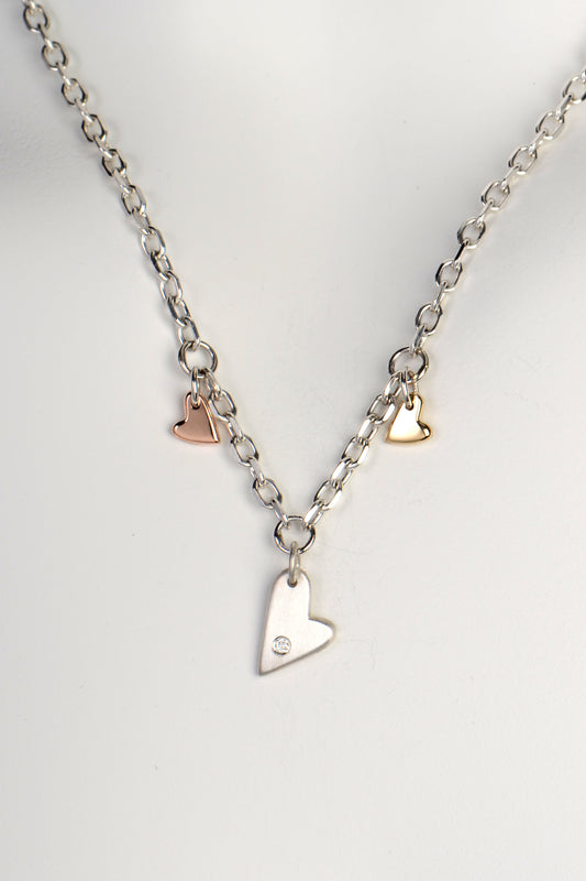 From the Heart three heart diamond necklace