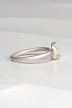 modern delicate brushed silver designer ring with a diamond exclusively available from Christine Sadler