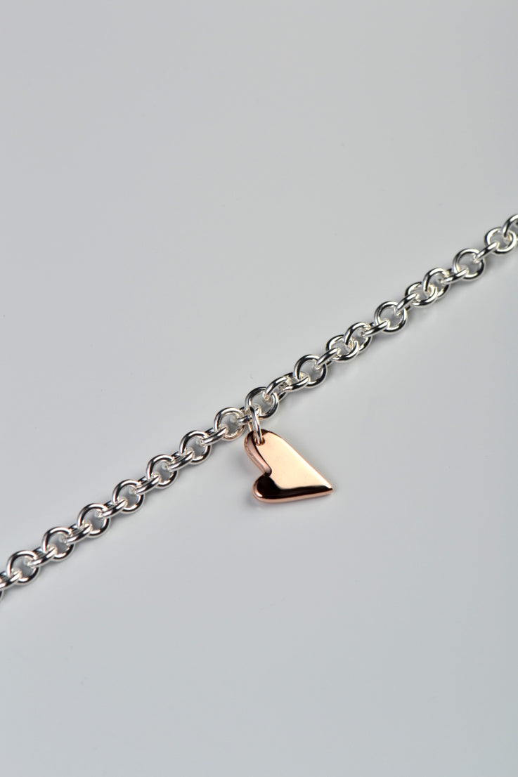 From the heart rose gold and silver bracelet