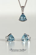 Sailoing Stones pendant and earring set in aquamarine - Aquamarine jewellery Christine Sadler