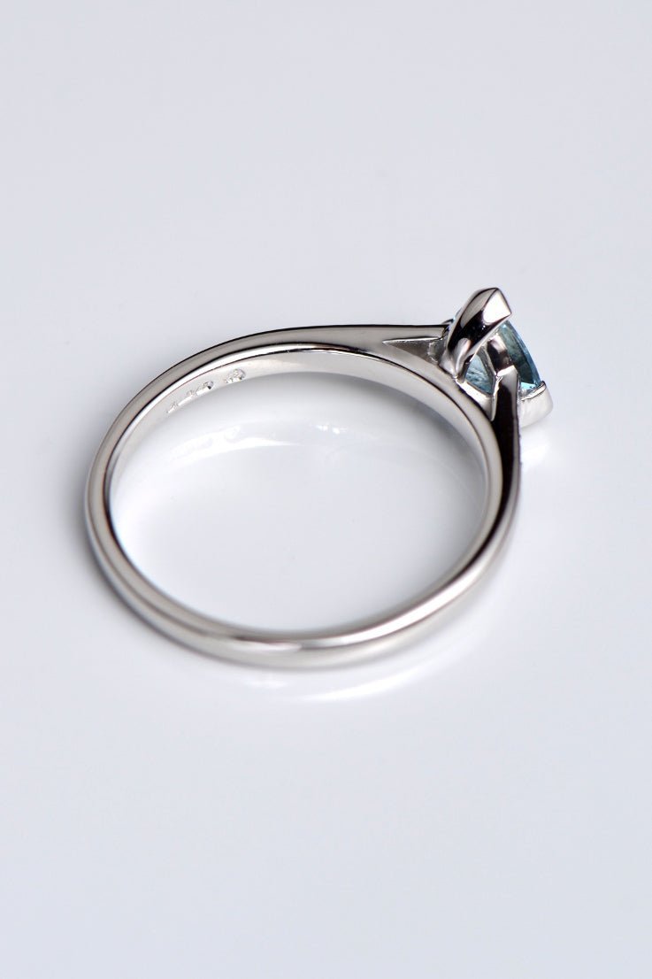Aquamarine and diamond ring - Sailing Stones Modern white gold ring Christine Sadler