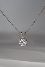One carat moissanite necklace in 9ct white gold. Affordable, beautiful and made in the UK