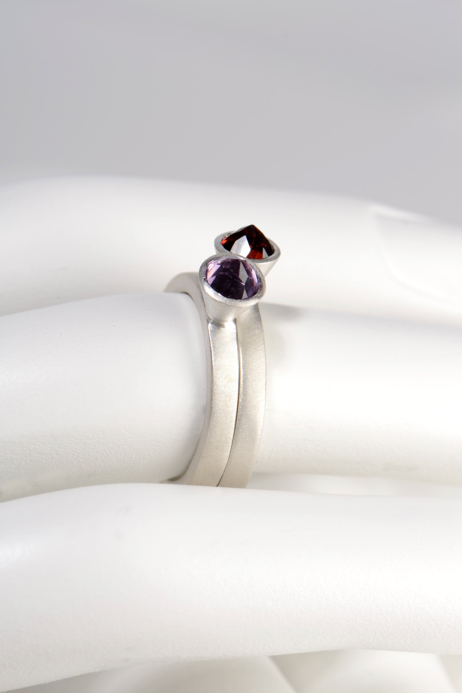 stacking gemstone rings handmade in Scotland from jewellery designer Christine Sadler
