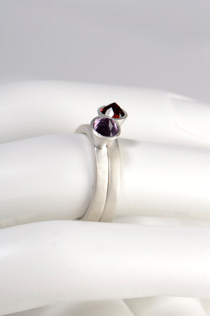 stacking gemstone rings handmade in Scotland from jewellery designer Christine Sadler