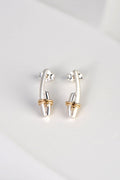 handmade silver and yellow gold earrings jewellery designer Christine Sadler