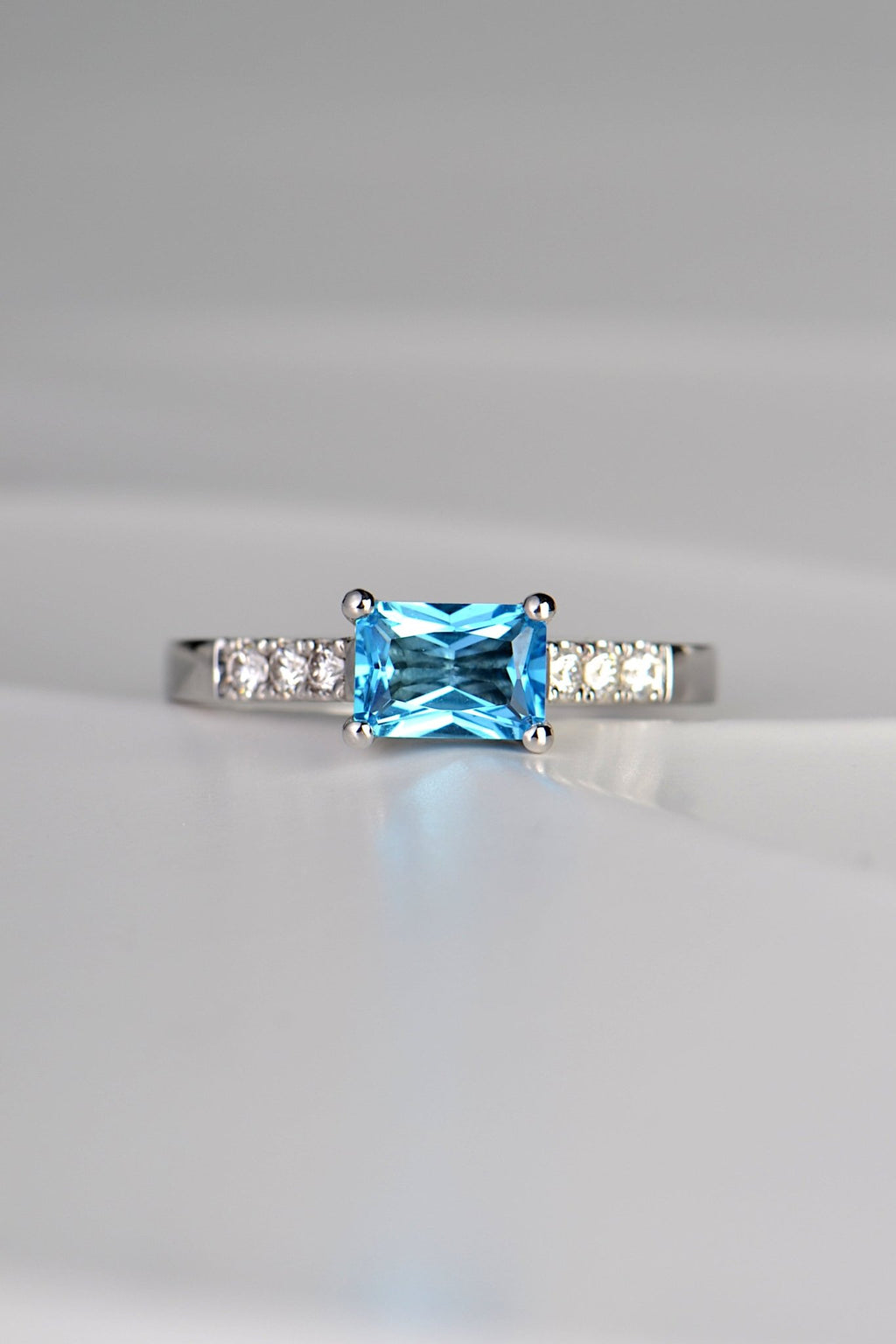 Swiss blue topaz and diamond ring - Christine Sadler