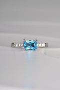 Swiss blue topaz and diamond ring - Christine Sadler