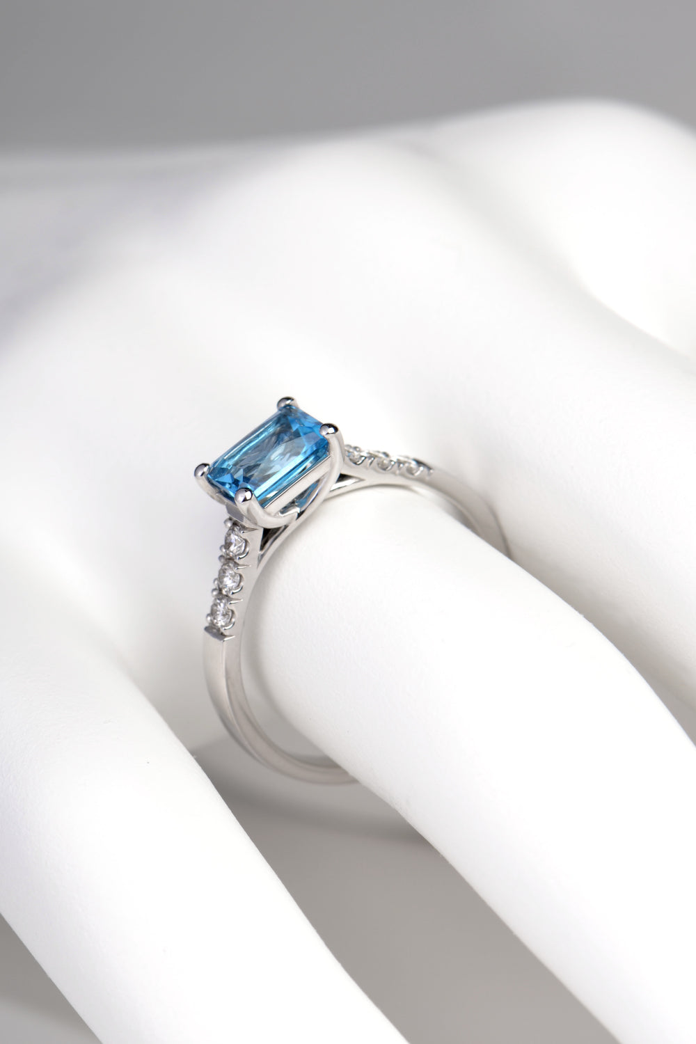 Swiss blue topaz and diamond ring
