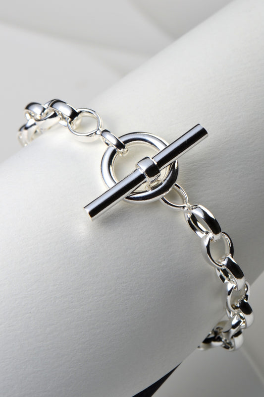 high quality silver t bar bracelet made in the UK