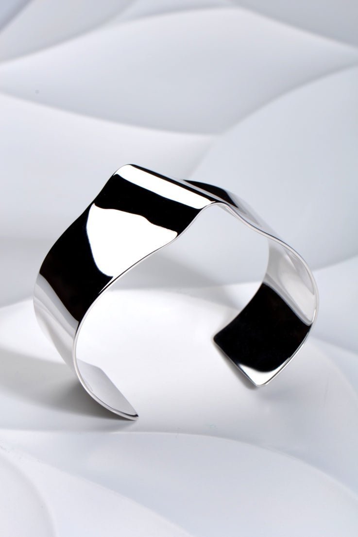 Tagliatelle wide silver cuff - BangleChristine Sadler
