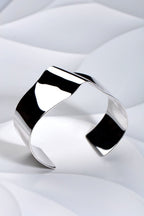 Tagliatelle wide silver cuff - BangleChristine Sadler