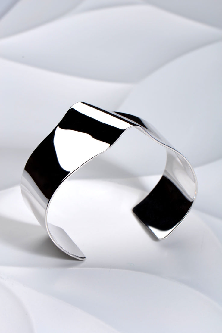 Tagliatelle wide silver cuff