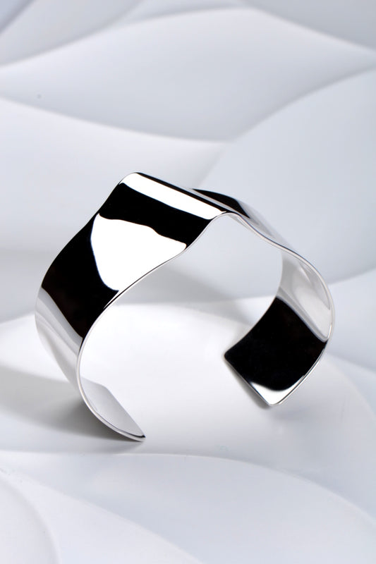 Tagliatelle wide silver cuff