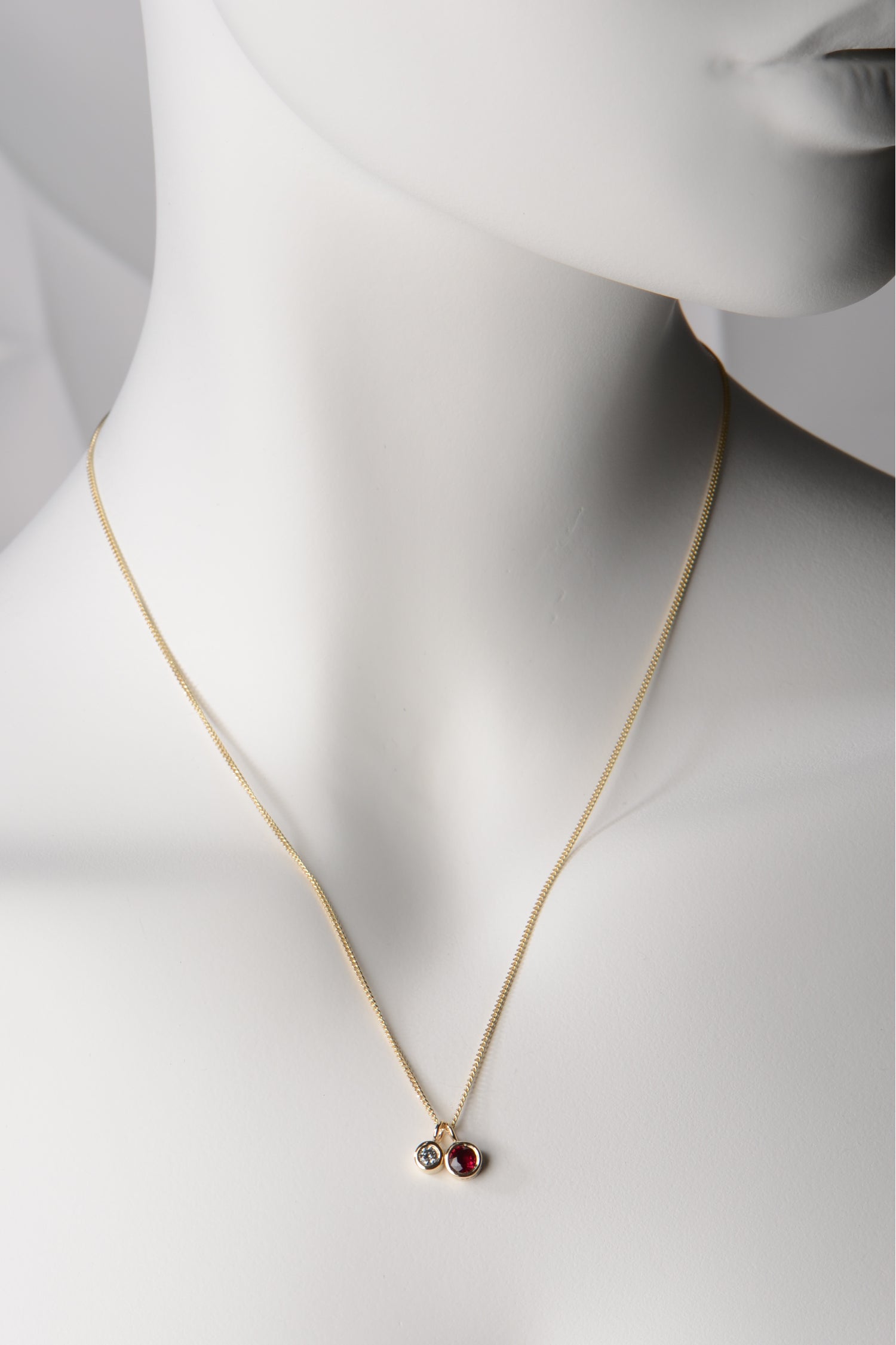 Ruby and diamond gold Cairn necklace - Necklaces Christine Sadler