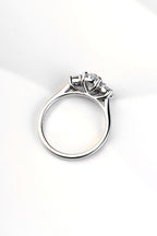 Moissanite Platinum Trilogy Engagement Ring - Engagement Ring Christine Sadler