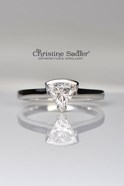 trillion cut designer ring inspired by sailing stones from jewellery designer Christine Sadler