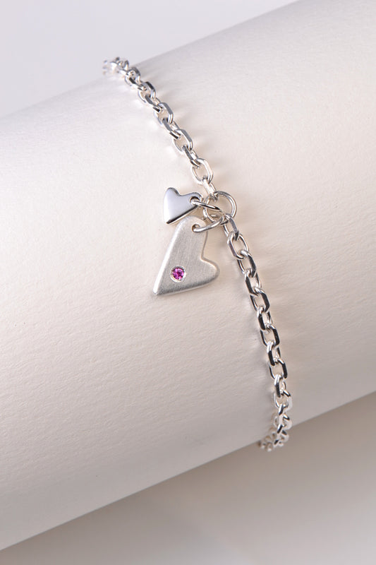 From the Heart pink sapphire bracelet