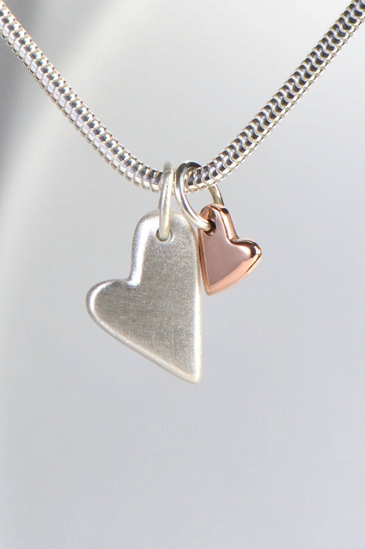 From the Heart silver and rose gold heart pendant