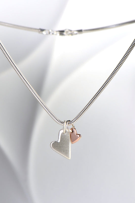 From the Heart silver and rose gold heart pendant