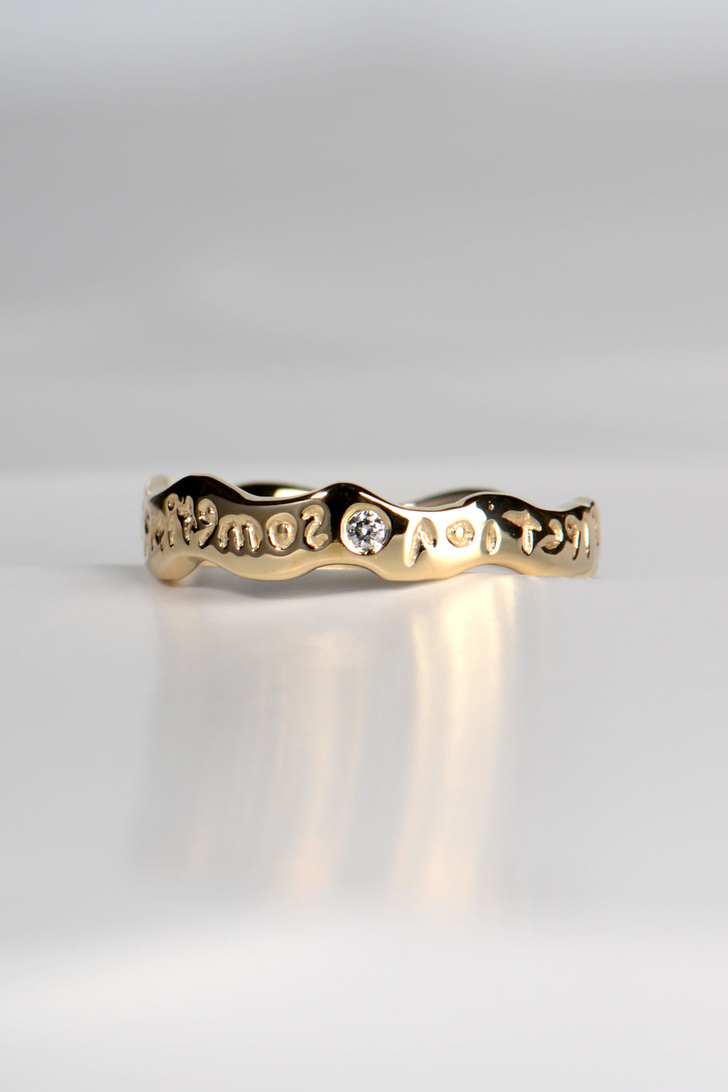 Gold reflection ring with diamond - Ring Christine Sadler