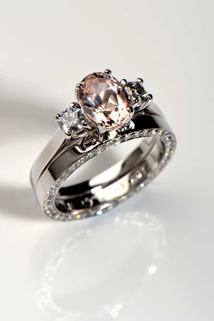 Contemporary diamond set wedding ring - Unforgettable Jewellery